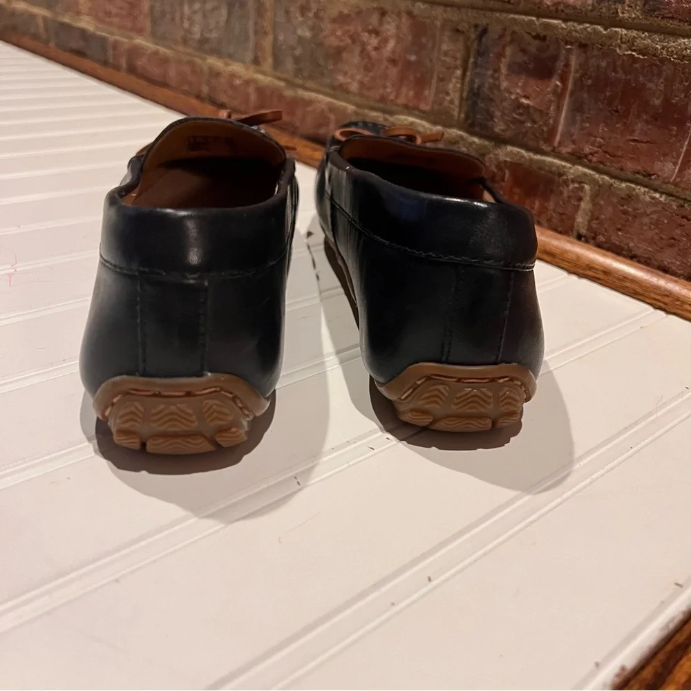 Clarks Collection Navy Leather Loafers Women’s 8.5M Driving Moccasins - Picture 4 of 11